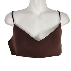 Aeropostale Womens Bra XL Brown Seriously Soft Contour V Neck Wireless Comfort